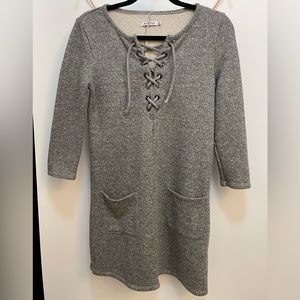 JUST FAB 3/4 SLEEVE SWEATER DRESS